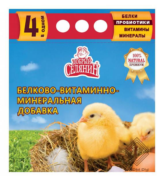 Белково-витаминно-минеральная добавка «Добрый селянин» для молодняка сельскохозяйственной птицы с пробиотиком